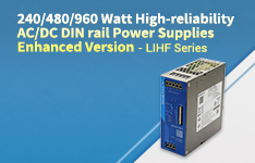 240/480/960 Watt  High-reliability AC/DC DIN rail Power Supplies  Enhanced Version– LIHF Series